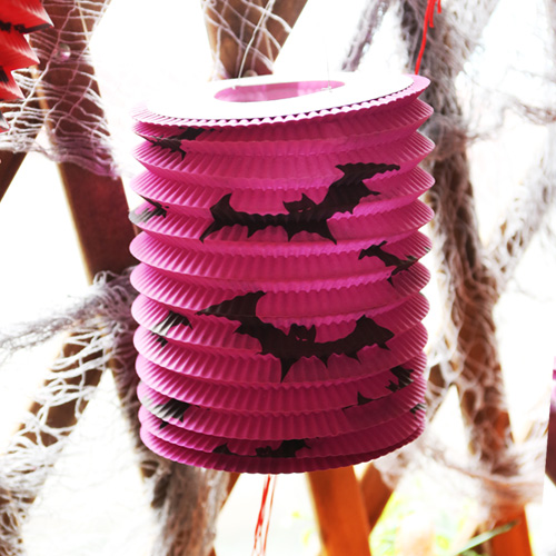 할로윈 원통등 23cm - 박쥐 퍼플