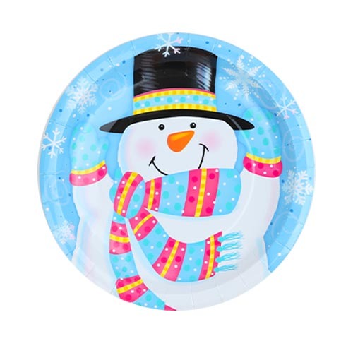 크리스마스 홈파티 접시 23cm (6개입) 눈사람