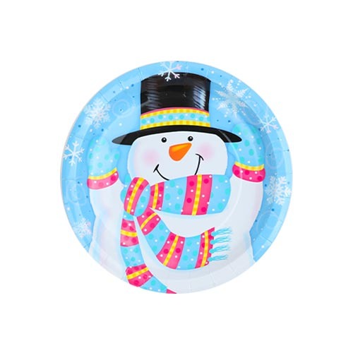 크리스마스 홈파티 접시 18cm (6개입) 눈사람
