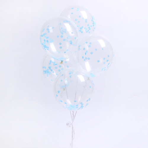 헬륨풍선(100개)써클 컨페티세트-블루