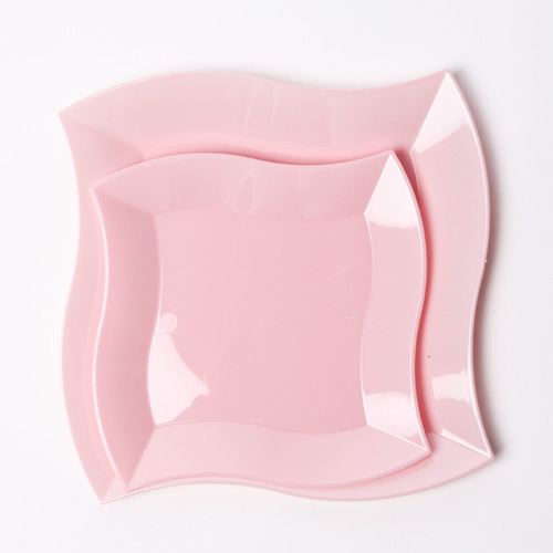 칼라 파티접시 웨이브 23cm -핑크(6입)