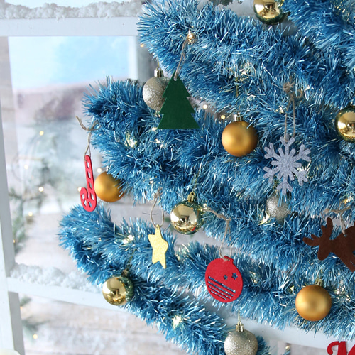 크리스마스 샤틴모루 벽트리 세트 (블루)