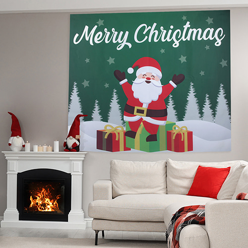 크리스마스 현수막(180x150) 산타그린