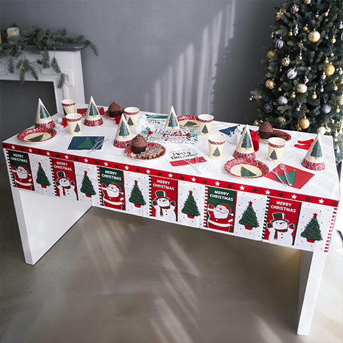 크리스마스 홈 파티 비닐 테이블보